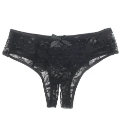 marielove Strings|exy chwarze Crotche pitze Panty, 88% Nyon, 12% pandex – verführerich & dehnbar