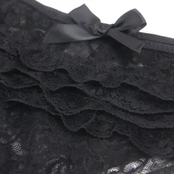 marielove Strings|exy chwarze Crotche pitze Panty, 88% Nyon, 12% pandex – verführerich & dehnbar