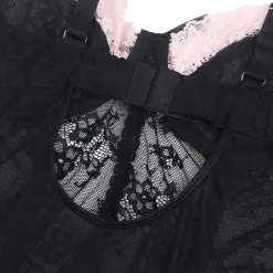 marielove Nachtwäsche|exy chwarze Rüchen-Nachtkeid – pitze, trape & verführeriche ingerie