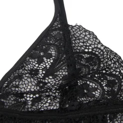 marielove Bikini Sets|Sexy Schwarzes Spitzen Dessous Set 2-teilig Bralette, 95% Polyester, 5% Elastan