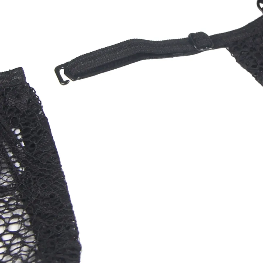 marielove Bikini Sets|Sexy Schwarzes Spitzen Dessous Set 2-teilig Bralette, 95% Polyester, 5% Elastan