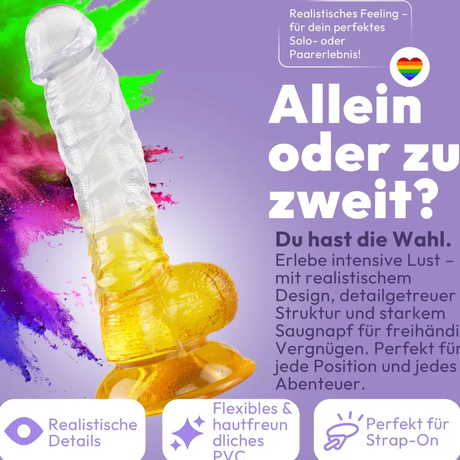 marielove Anal Dildo|Saugnapfdildo|Texturierter Dildo mit Saugnapf 20 cm 4 Farben