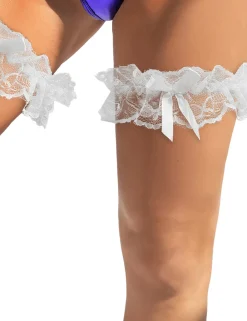 marielove Accessoires|Verführerische schwarze Spitzen-Beinschleifen mit Schleifen-Detail – dehnbar, komfortabel und stylisch.