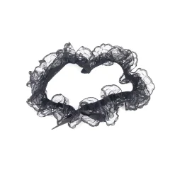 marielove Accessoires|Verführerische schwarze Spitzen-Beinschleifen mit Schleifen-Detail – dehnbar, komfortabel