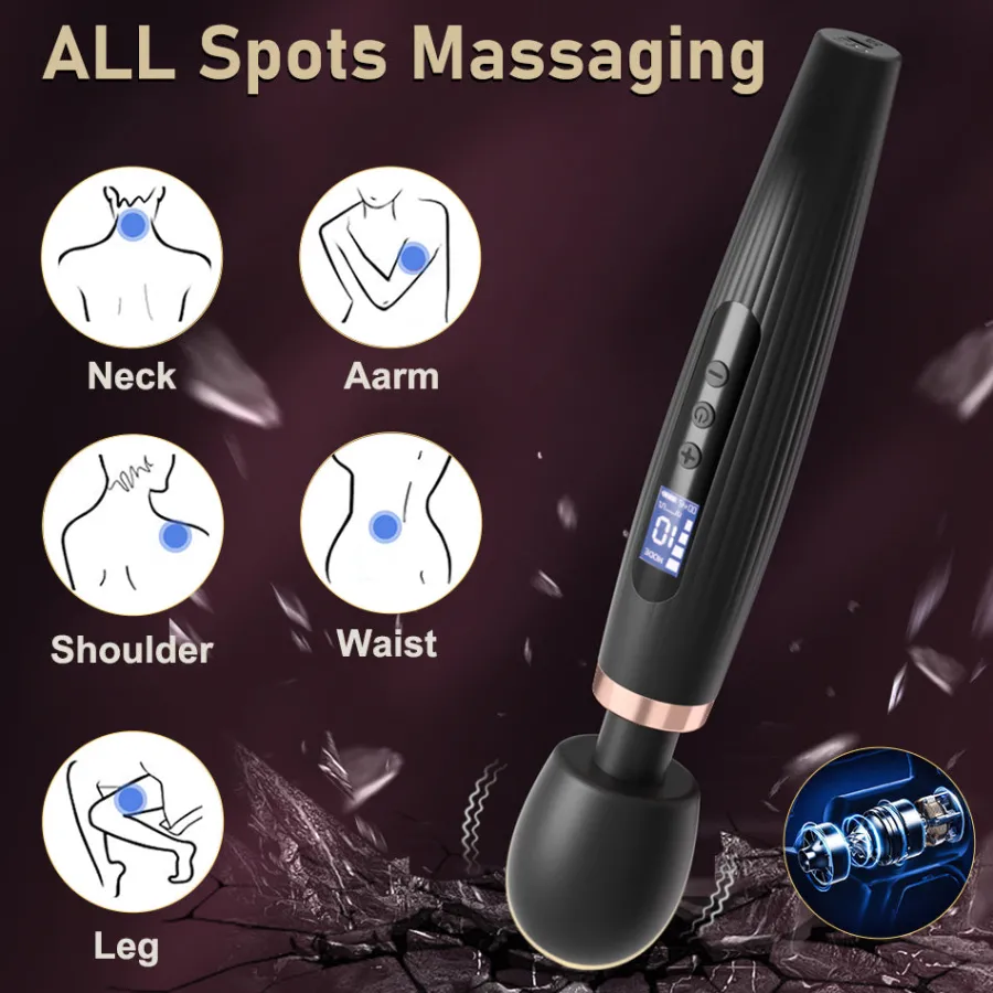 marielove Xxl Vibrator|Paarvibrator|Vibrator Magic Wand Stimulation Vagina GM-544 Schwarz