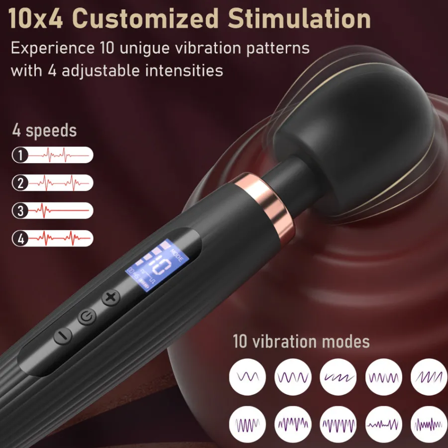 marielove Xxl Vibrator|Paarvibrator|Vibrator Magic Wand Stimulation Vagina GM-544 Schwarz