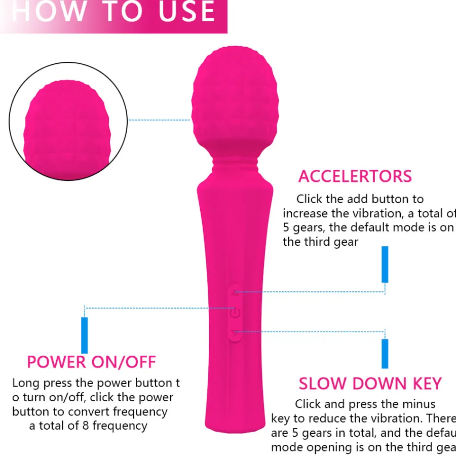 marielove Massagestäbe|Magic Wand Vibrator|Vibrator Stimulation Klitoris Vagina GM-015