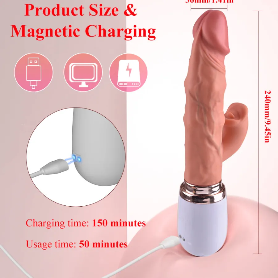 marielove Xxl Vibrator|Paarvibrator|Vibrator Stimulation Klitoris Wasserdicht USB GM-542 Weiß
