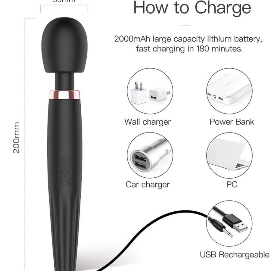 marielove Massagestäbe|Magic Wand Vibrator|Vibrator Stimulation Klitoris Vagina GM-019