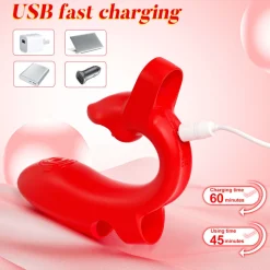 marielove Xxl Vibrator|Paarvibrator|Vibrator Stimulation Klitoris Wasserdicht USB GM-538 Rot