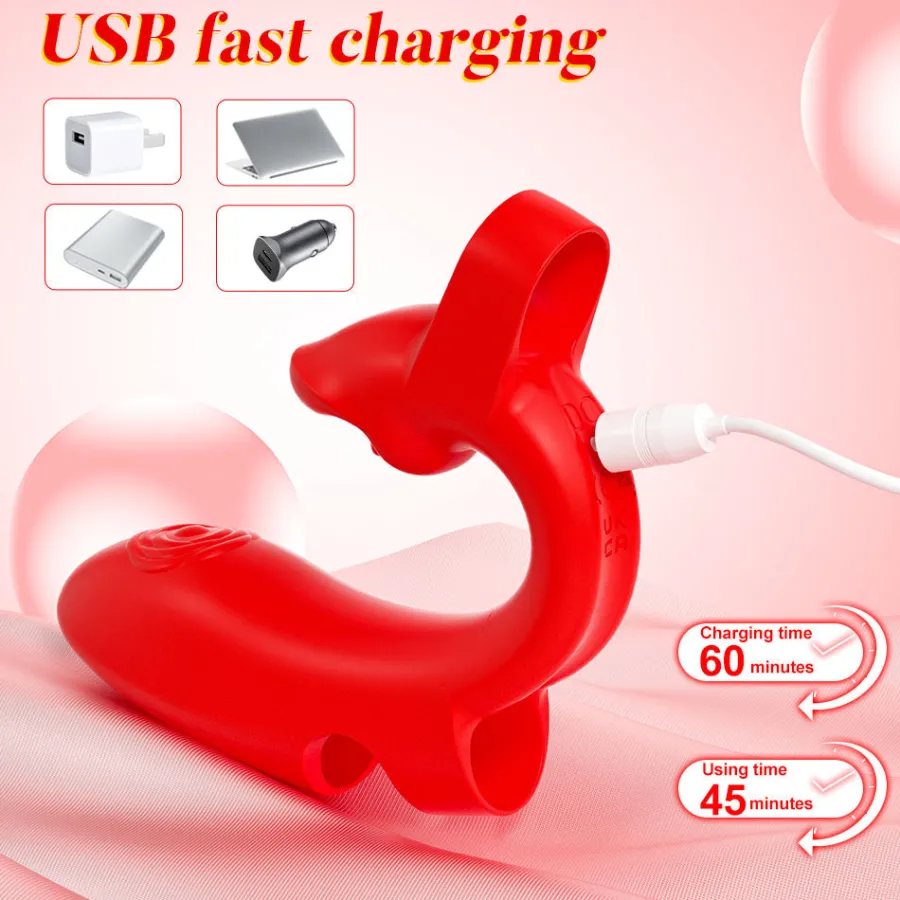 marielove Xxl Vibrator|Paarvibrator|Vibrator Stimulation Klitoris Wasserdicht USB GM-538 Rot