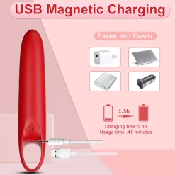 marielove Xxl Vibrator|Paarvibrator|Vibrator Stimulation Klitoris Wasserdicht USB GM-442 Rot