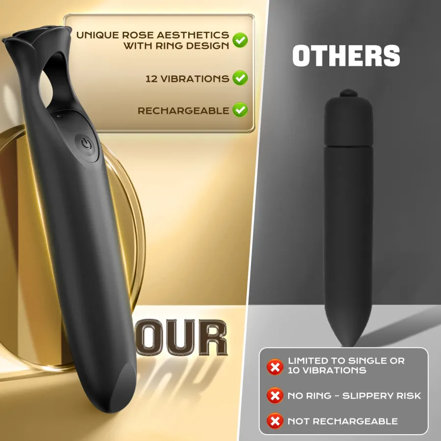marielove Xxl Vibrator|Paarvibrator|Vibrator Stimulation Klitoris Wasserdicht USB GM-489 Schwarz
