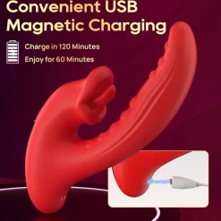 marielove Xxl Vibrator|Paarvibrator|Vibrator Stimulation Klitoris Wasserdicht USB GM-565 Rot
