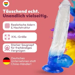 marielove Anal Dildo|Saugnapfdildo|XXL Dildo mit Saugnapf 31 cm 4 Farben